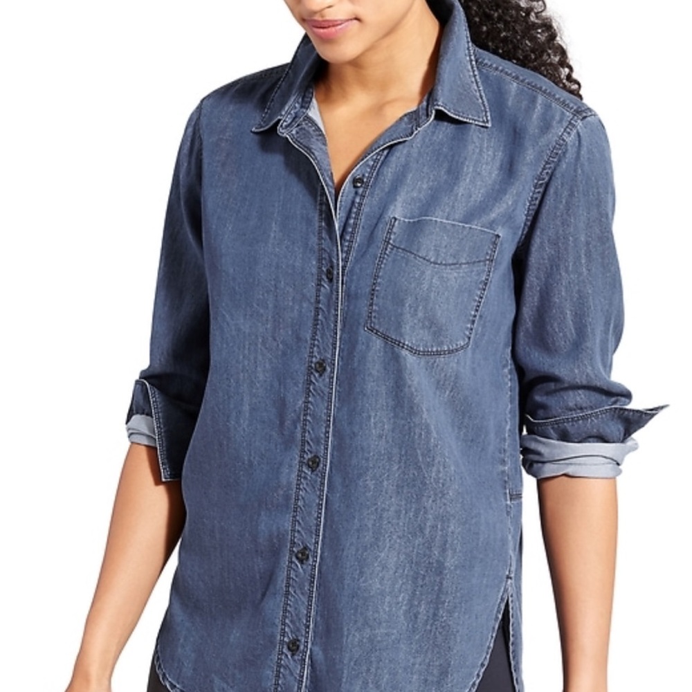 Athleta Blue Denim Shirt